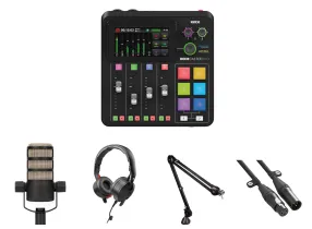 ONE PODCASTING BUNDLE - Kit with 1x RodeCaster Duo, 1x Podmic, 1x NTH50, 1x PSA1, 1x XLR-3M